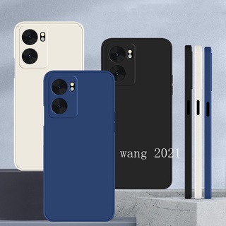 Phone Case เคสโทรศัพท OPPO A77 5G A57 A96 A76 4G 2022 เคส Casing Straight Edge Liquid Silicone Phone Case Matte Multicolor Soft Case