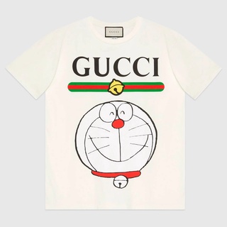 GUCC Doraemon X Gucc A Dream Joint Series Letter PrintEd Profile Short Sleeve T-Shirt