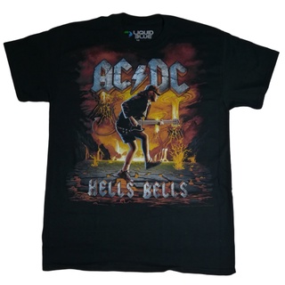 【cotton Tshirts👕】HH เสื้อวง ACDC Hells Bells ลิขสิทธิ์แท้ ปี 2016 เสื้อยืดคอกลม