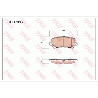 ผ้าดิสเบรคหลัง CHEVROLET TRAILBLAZER 2.5 2.8 DURAMAX 2012- GDB7883 TRW