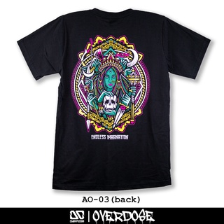 Overdose T-shirt เสื้อยืดคอกลม สีดำ รหัส AO-03(โอเวอโดส)