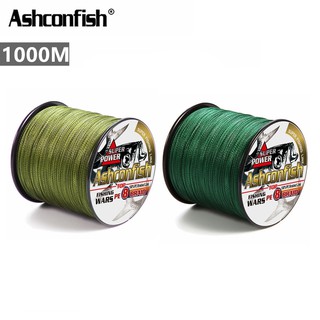 Ashconfish สายเอ็นตกปลา แบบถัก PE X8 ยาว 1000 ม. สีเขียว 8 เส้น