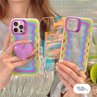 เคสแถมที่ติด เคสโฮโลแกรม เคสแถมGriptok เคสแถมไอริง💜 เคสขอบหยักโฮโลแกรม+holder ม่วง , เคสโฮโลแกรม we+หัวใจม่วง