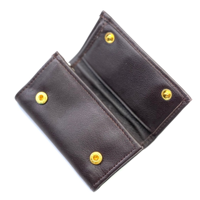 chinatown-leather-กระเป๋าพวงกุญแจหนังแท้-สีน้ำตาลแบบ3พับใส่แบงค์ได้