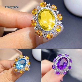 Fancyqube เครื่องประดับแหวนหมั้นแต่งงานผู้หญิงอเมริการูปไข่ทรงไข่