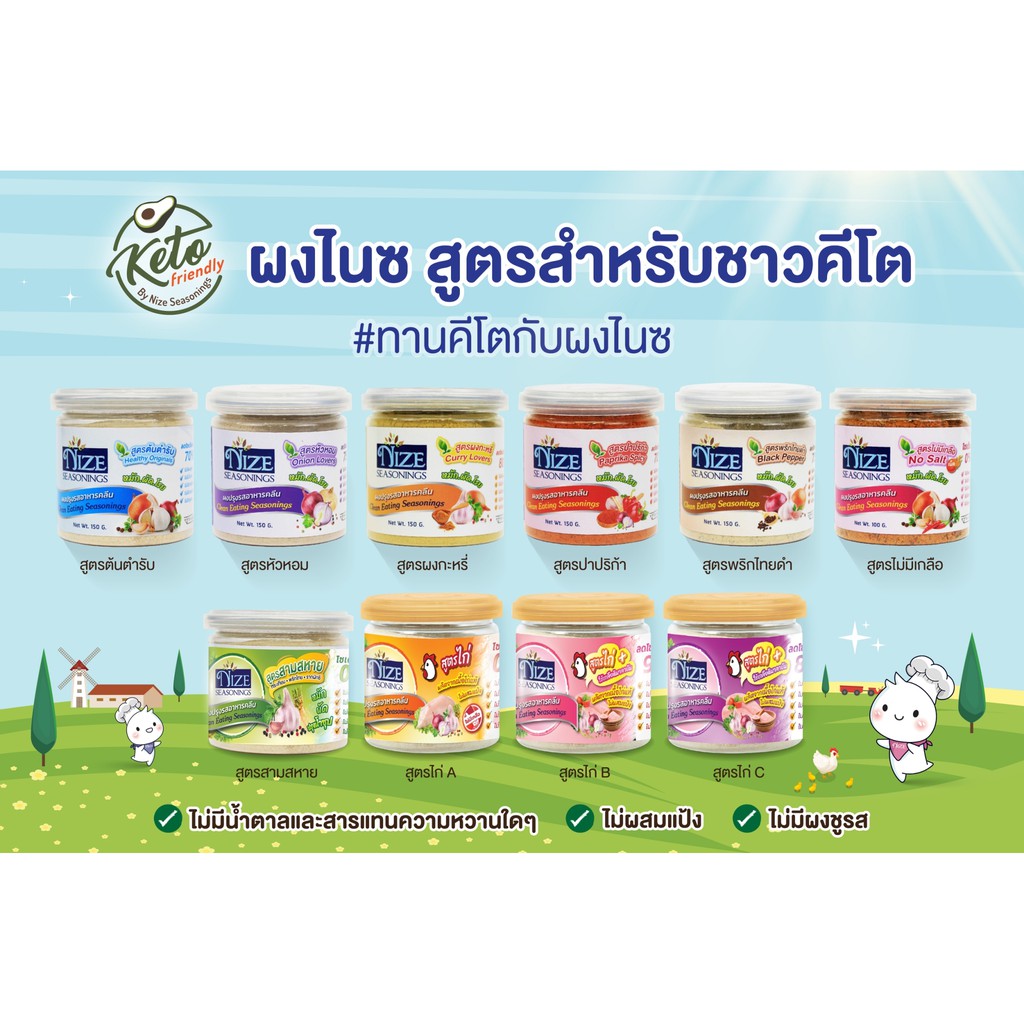 ภาพหน้าปกสินค้าผงปรุงรสคีโต ผงไนซ NIZE ไม่มีผงชูรส ไม่มีน้ำตาล จากร้าน wellness_healthy_shop บน Shopee