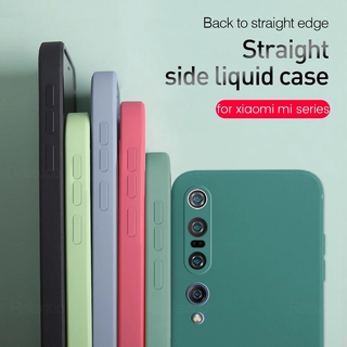 เคสโทรศัพท์กันกระแทกซิลิโคนXiaomi Mi 10 Ultra 10T Pro Lite Original Square Liquid Silicone Phone Case For Mi 10Lite 10TPro Solid Color Soft Cover On For Mi 10Ultra Straight edge liquid silicone mobile phone case