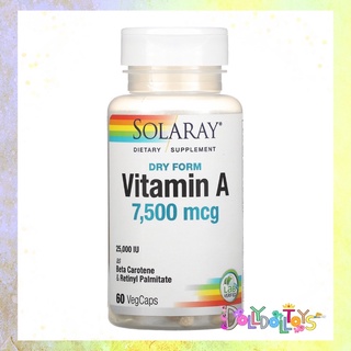 Solaray Vitamin A 7500mcg 60 VegCaps