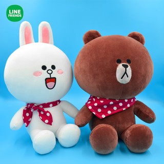 ***ของแท้*** ตุ๊กตาไลน์ ตุ๊กตาไลน์ใส่ผ้าพันคอ ตุ๊กตาบราวน์ใส่ผ้าพันคอ ตุ๊กตาโคนี่ใส่ผ้าพันคอ ขนาด 30-65 ซม. Line Friends