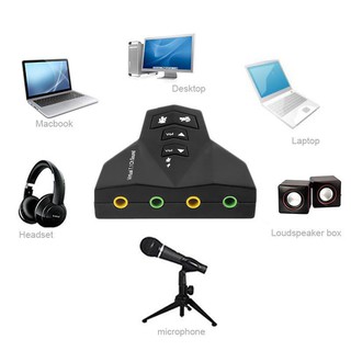 🚀ส่งเร็ว🚀จรวด USB Sound Card 7.1 CH External USB 2.0 TO 3D Audio