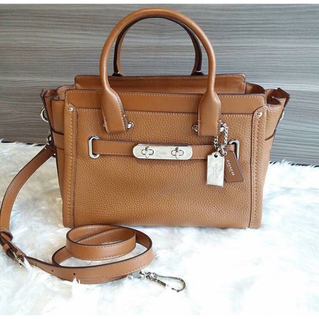 値下げ！COACH 34816 スワッガー27キャリーオールぺブルレザーブロンズ 値下げ！COACH 34816 スワッガー27キャリーオールぺブルレザー