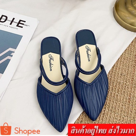 clothing-fashion-รองเท้าเเตะ-เเบบสวมมีส้น-รองเท้าผู้หญิง-รุ่น-924
