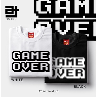 เสื้อยืด AvidiTee AT Game Over Minimalist v6 Aesthetic Statement Customized Unisex TShirt for Men and Women ใส่สบายๆ