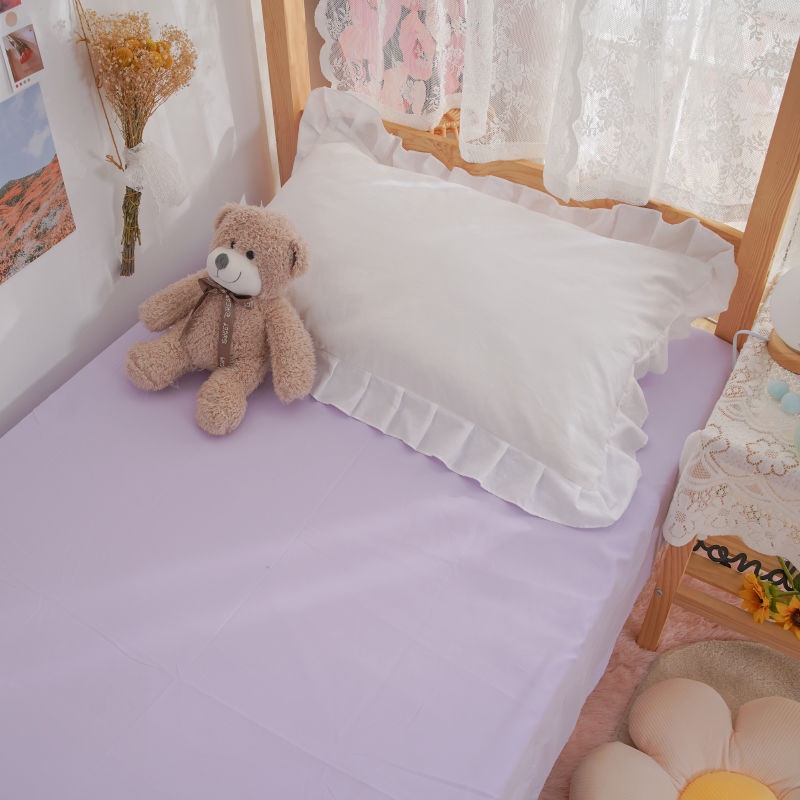 ปลอกผ้านวมins-แผ่นเดียวสีทึบหอพักนักเรียนเตียงเดี่ยวแผ่นเดียวหญิงน่ารัก