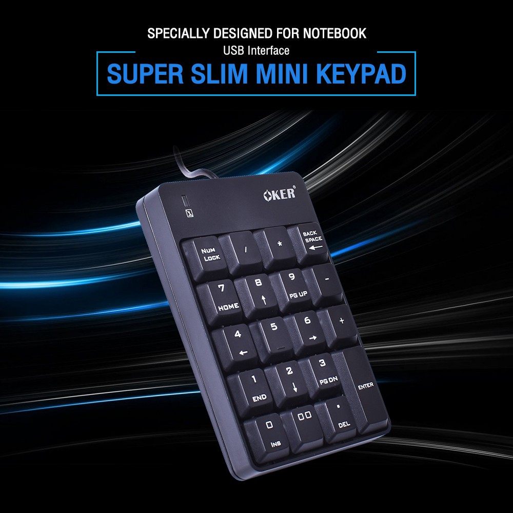 ส่งเร็ว-keyboard-oker-kp-051-คีย์บอร์ด-แป้นตัวเลข-numberic-mini-keypad-kp-051-สีดำ-dm