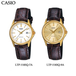 Casio นาฬิกาข้อมือผู้หญิง สายหนัง สีน้ำตาล รุ่น LTP-1183Q,LTP-1183Q-7ADF,LTP-1183Q-9ADF,LTP-1183Q-7A,LTP-1183Q-9A