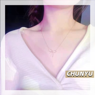 CHUNYU สร้อยคอจี้โบว์มินิมอล สร้อยคอออกงาน สร้อยคอมินิมอล 159