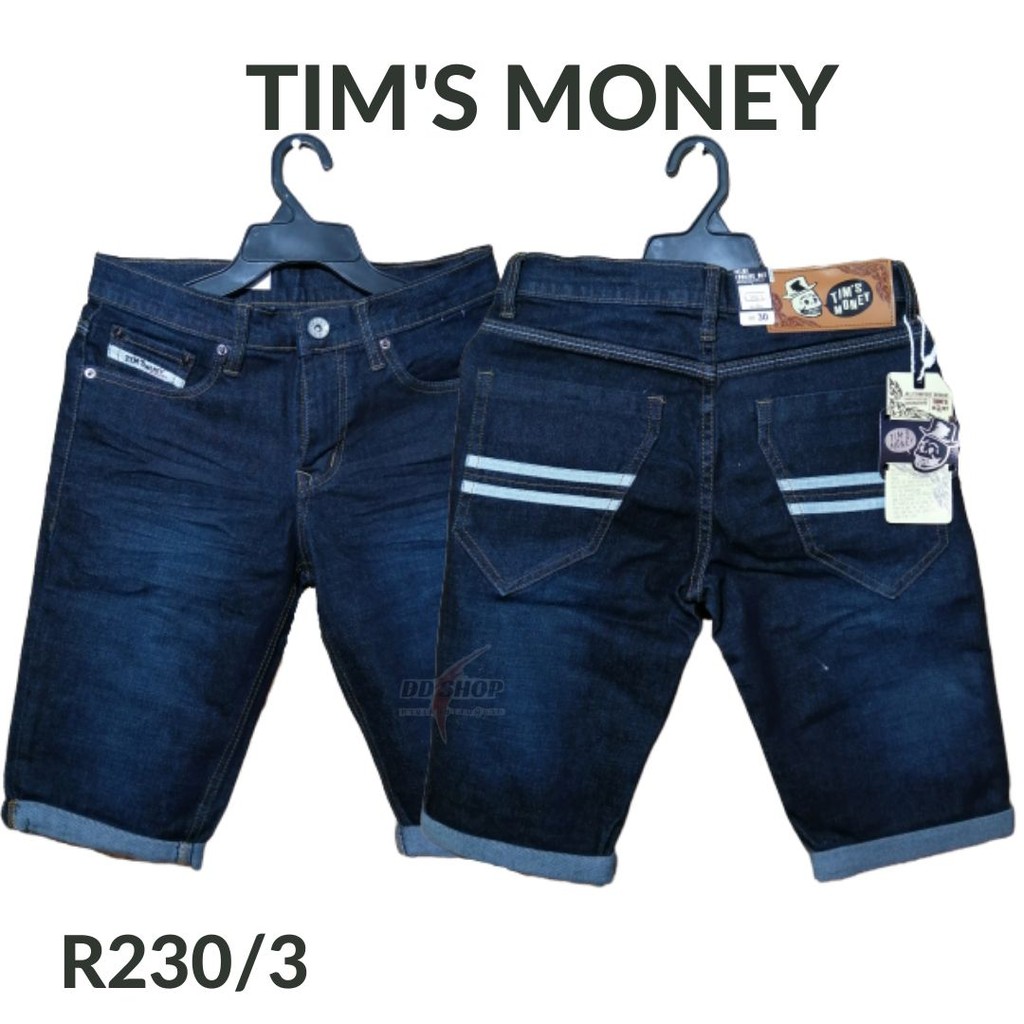 tims-money-กางเกงยีนส์ขาสั้น-ยีนส์ยืด-มีแถบคาดกระเป๋าหลังทั้งสองข้าง