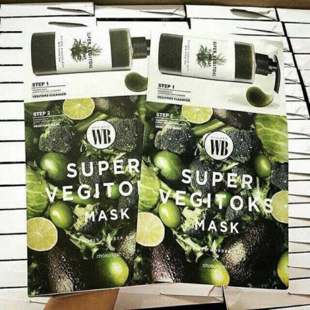 (พร้อมส่ง) WONDER BATH X Chosungah Super Vegitoks 2-Step Mask | Shopee ...