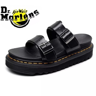 Dr . Martens Air Wair รองเท้าแตะหนังแพลตฟอร์มสําหรับผู้หญิง