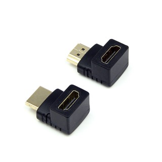 สินค้า HDMI Wellcore/oem ตัวต่อสาย HDMI แบบงอ สำหรับพื้นที่แคบในการเสียบช่อง HDMI ของทีวี (สีดำ)