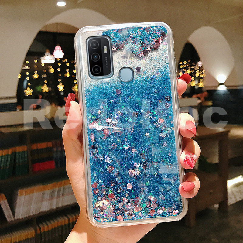 เคส OPPO A53 2020 Bling Liquid Quicksand Glitter ฝาหลังซิลิโคนใส