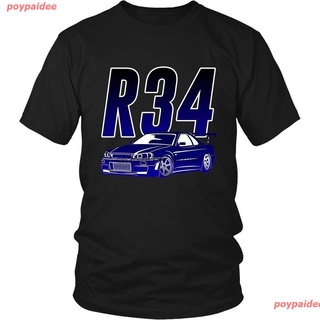 เสื้อยืดทุกวันdailypoypaidee New เสื้อยืดแขนสั้นพิมพ์ลาย Nissan Skyline R34 Gtr สําหรับติดรถยนต์ เสื้อยืดพิมพ์ลายSto5XL