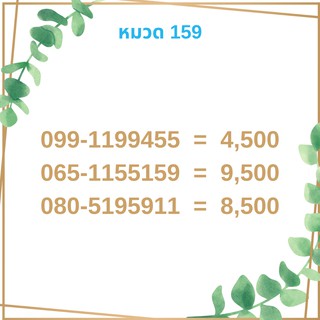 เบอร์มงคล 159 เบอร์มังกร เบอร์จำง่าย เบอร์รวย เบอร์เฮง ราคาถูก ราคาไม่แพง