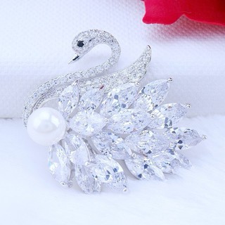 Miss Earring เข็มกลัดเงิน หงส์ Queen of Swan Brooch