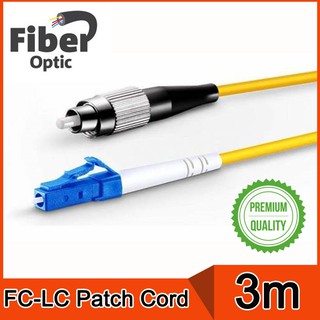 สายแพทคอร์ด ไฟเบอร์ ออฟติก FC-LC SM 3mm Fiber Optic Jumper Cable Single Mode Extension Patch Cord 3m