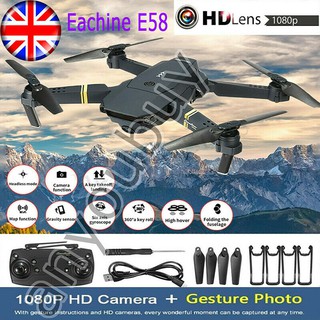 โดรน E58 WIFI FPV ที่มีมุมภาพกว้าง 1080P กล้อง HD High Hold  สามารถพับเก็บได้