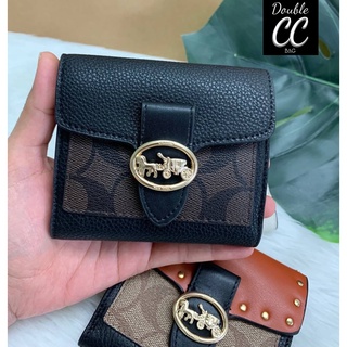 (แท้ 💯%‼) COACH GEORGIE SMALL WALLET IN SIGNATURE