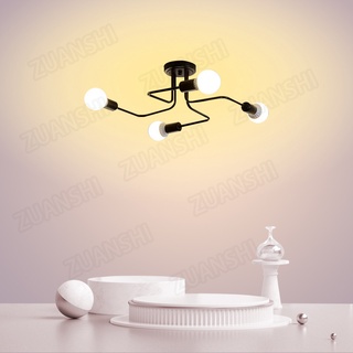 โคมไฟเพดาน Retro / Vintage Lampu Siling 4xFixture E27 โคมไฟเพดานหลอดไฟ