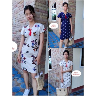 มินิเดรสทรงกะเหรี่ยง ชุดพื้นเมือง ผ้าฝ้ายสวยมาก  #ลดราคา
