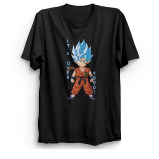 เสื้อยืดผ้าฝ้าย 100% พิมพ์ลายอนิเมะ Dragon Ball Goku Over 9000 โอเวอร์ไซซ์ โอเวอร์ไซซ์ ไซซ์ M L XL XXL XXXL สําหรับผู้ชา