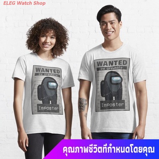 ในหมู่พวกเรา ผู้ใหญ่ Wanted By Crewmate Imposter- Among Us Essential T-Shirt sale เสื้อยืด