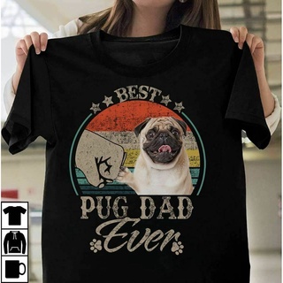 [100% Cotton] เสื้อยืดคอกลม พิมพ์ลายกราฟฟิค Best Pug Dad Ever แฟชั่นฤดูร้อน สําหรับผู้ชาย