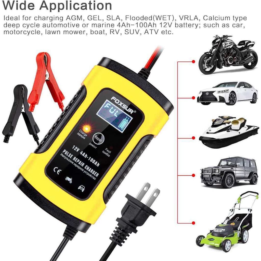 เครื่องชาร์จ-12v-อัจฉริยะและซ่อมแบตเตอรี่รถยนต์-pulse-repair-charger-12v-4-100ah-เครื่องชาร์จแบตเตอรี่