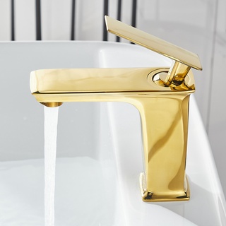 ก๊อกน้ำก๊อกน้ำห้องน้ำร้อนและเย็นก๊อกน้ำอ่างล้างหน้าอ่างล้างมือก๊อกน้ำทองแดงอ่างล้างหน้าสีทองหรูหรา
