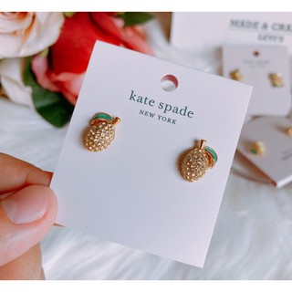 🎀 ส่งฟรี ต่างหู Kate Spade รูปผลไม้ คริสตัล แบบแป้น ไม่มีถุงผ้า O0RU3189