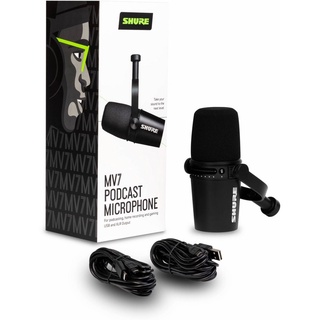 สินค้า Shure MV7 ไมโครโฟนไมค์บรอดแคสต์มืออาชีพ ไมโครโฟนไดนามิกซาวการ์ดในตัว ไมโครโฟนไลฟ์สดสำหรับโทรศัพท์มือถือคอมพิวเตอร