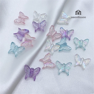20pcs Acrylic 3D Butterfly Mixed Colour Transparent Butterfly Charm Beads Jewelry Make
