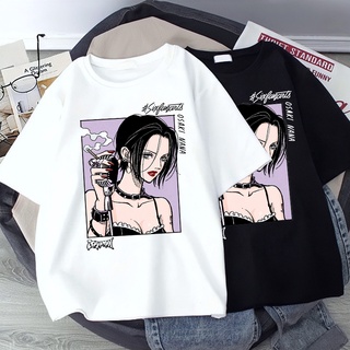 Japanese Anime Womens T-shirt Osaki Nana T-shirt Womens Kawai Nana Pattern T-shirt Harajuku Summer Top Cartoon Unisex