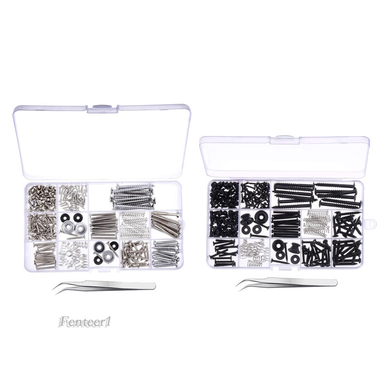 fenteer1-254pieces-guitar-screw-kit-assortment-box-kit-for-electric-guitar-silver