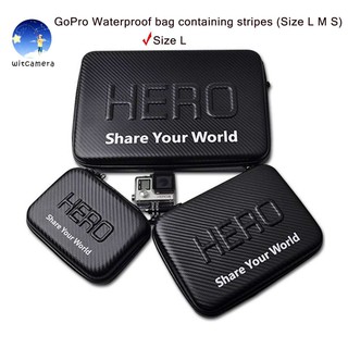 สินค้า GoPro กระเป๋ากันน้ำ ลายเคฟล่า ใส่ได้กับ GoPro Hero 11/10/9/8/7/6/5/4/3+/3 SJCam Xiaomi YI ฯลฯ (มีไซส์ L M S)