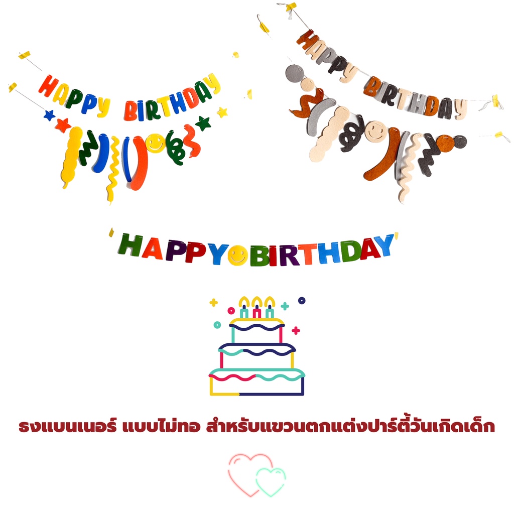 พร้อมส่ง-ป้ายแขวนวันเกิด-ป้าย-happy-birthday-วันเกิด-ตกแต่งวันเกิดใช้สำหรับอุปกรณ์ตกแต่งงานปาร์ตี้วันเกิดเด็กและผู้ใหญ่