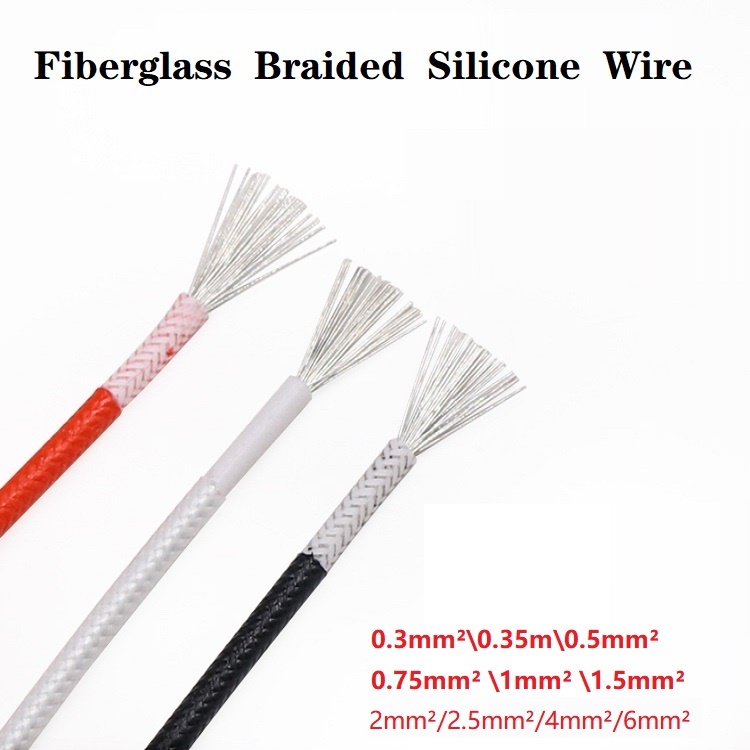 Hitzefeste Kabel 250℃ Glasfaserweben 0.3mm²-6mm²Hitzebeständig Litze