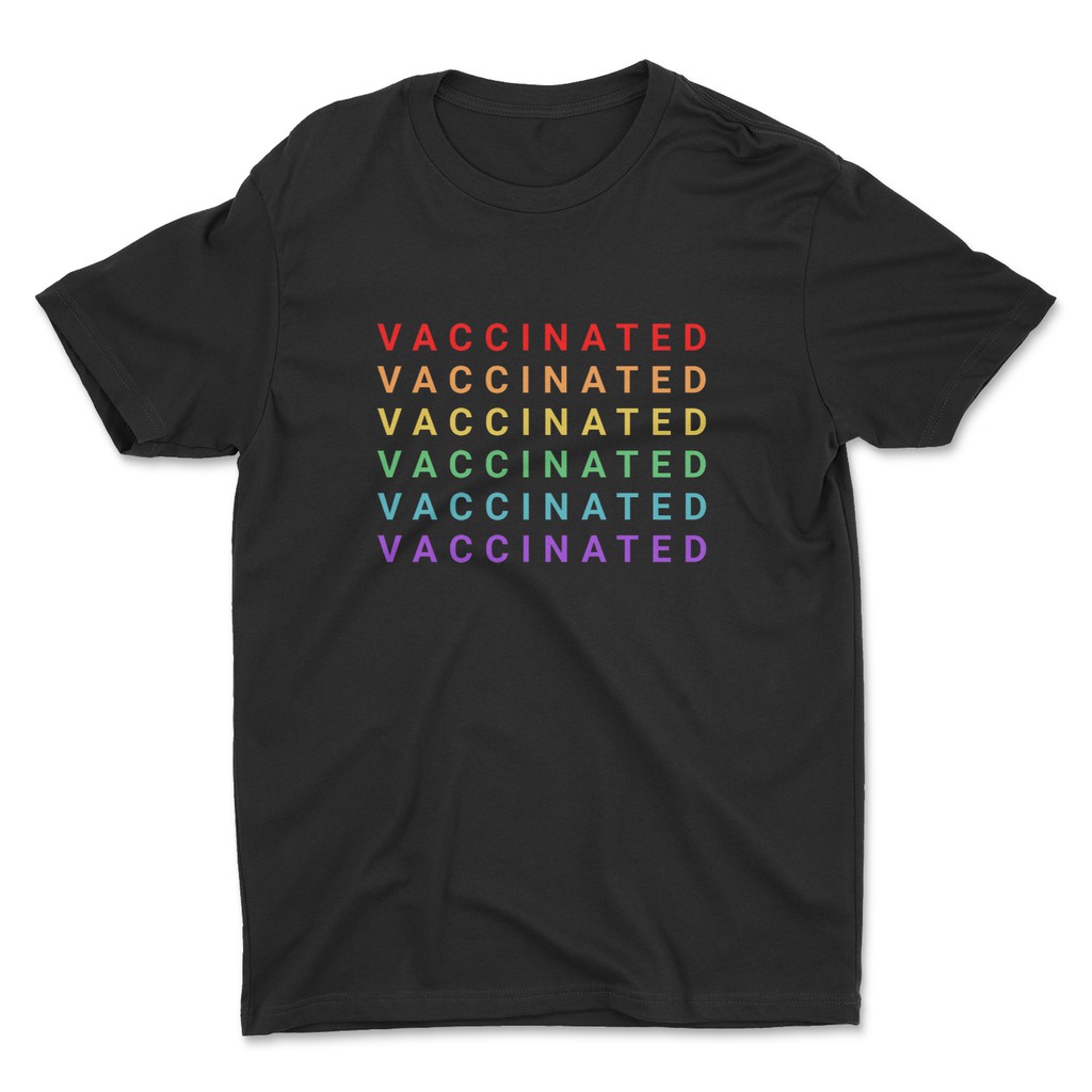 aideer-เสื้อยืดพิมพ์ลาย-vaccinated-ฉีดวัคซีนแล้ว-มี-2-ลวดลาย-มีเสื้อสีดำและสีขาว