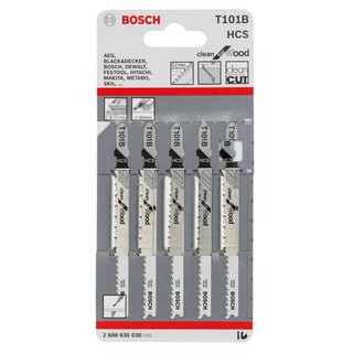 BOSCH T101B ใบเลื่อยจิ๊กซอตัดไม้ ตัดหนา 3-30 มิล #2608630030 (5ใบ/แผง)