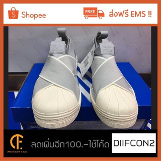 รองเท้าผ้าใบรุ่น Adidas Slip on Grey